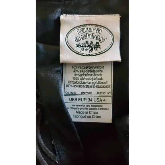 Laura Ashley Black Gray Velvet Burnout Paisley Evening Cardigan Small - Picture 4 of 10